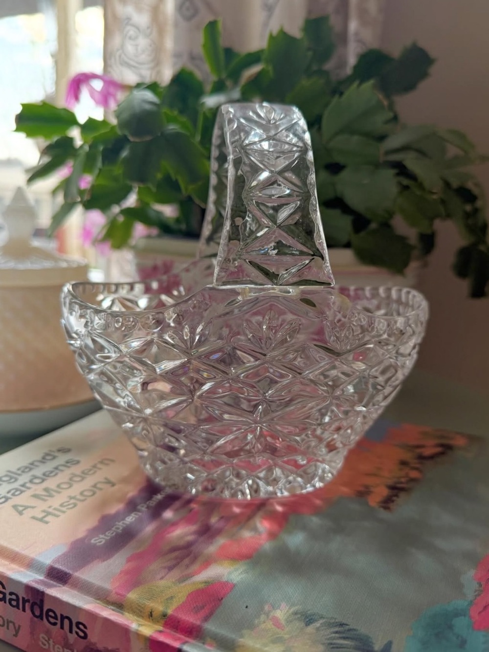 Vintage glass basket
